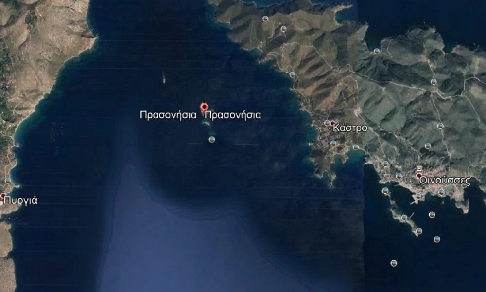 Προσάραξη τουρκικής θαλαμηγού στα Πρασονήσια Οινουσσών